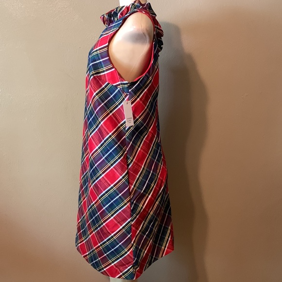 Crown & Ivy size 12 Red Plaid Family holiday dress pockets lined ruffled - Picture 4 of 8